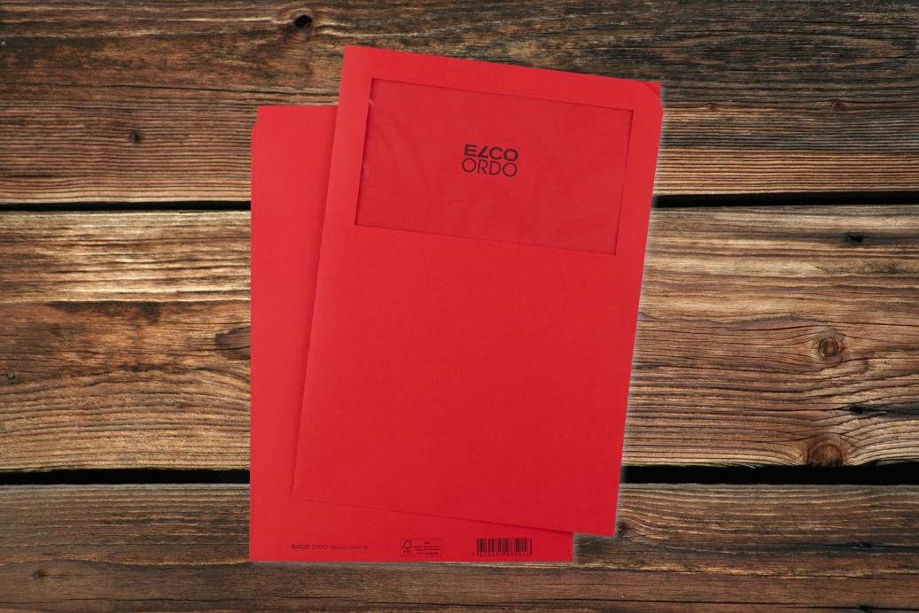 Ordnungsmappen mit Sichtfenster 220x310 mm Intensivrot 120 g/qm